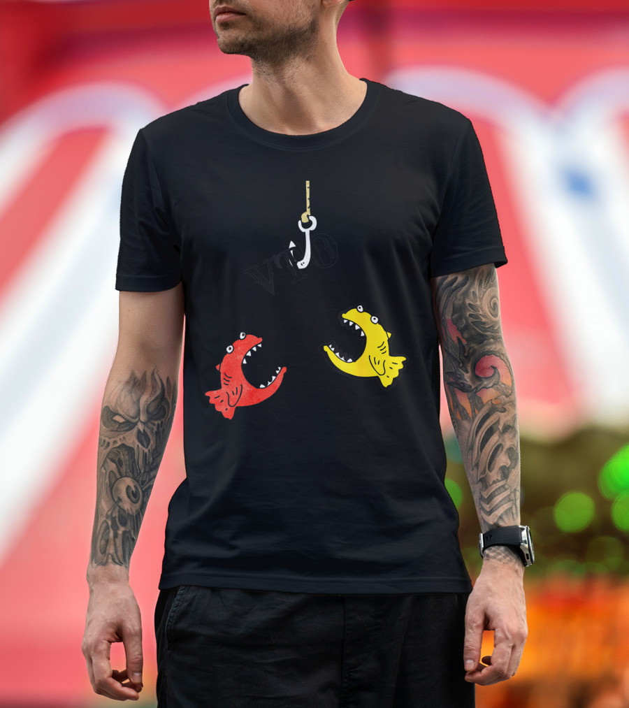 VTO Fishing Hook with Red and Yellow Fish T-Shirt