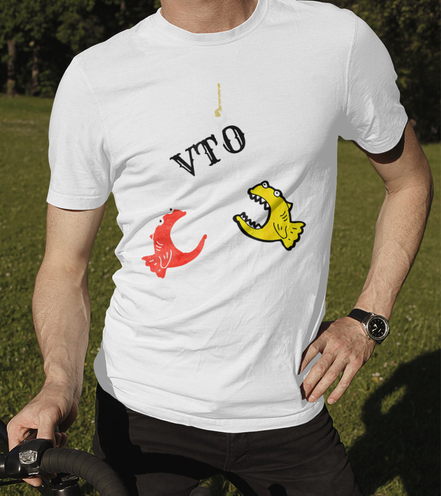 VTO Fishing Hook With Red And Yellow Fish T-Shirt