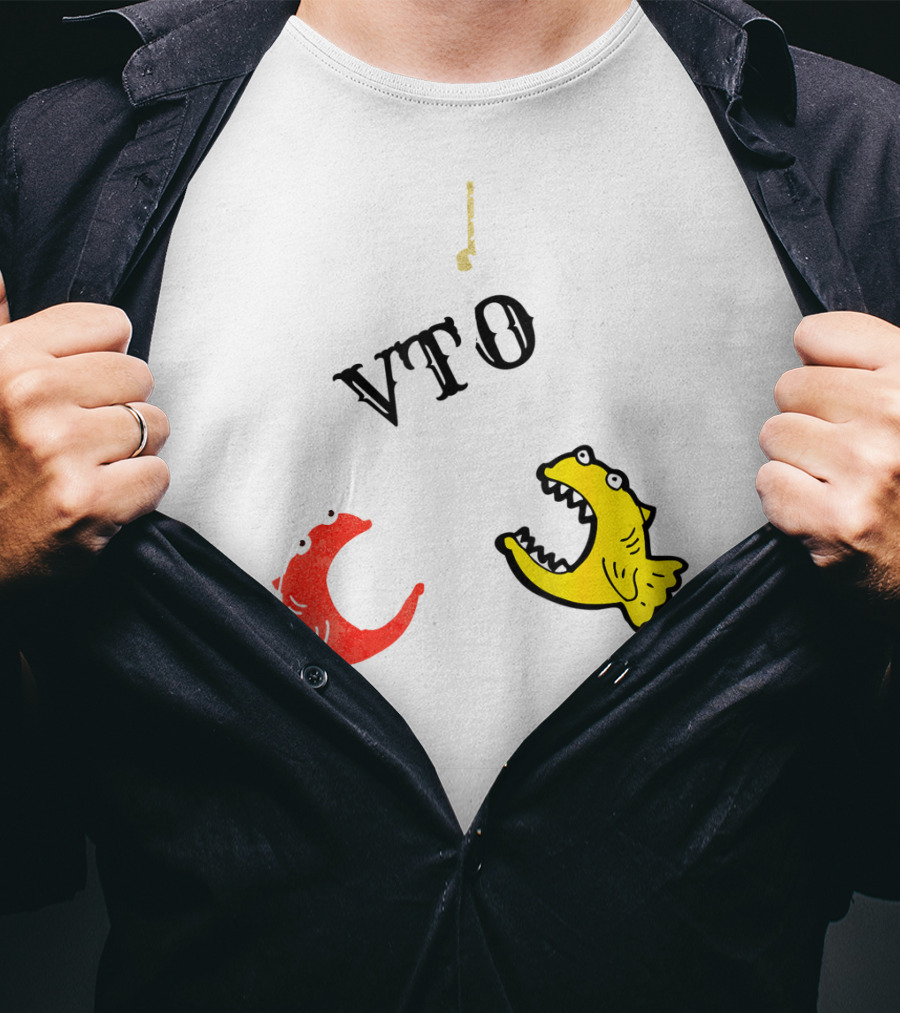 VTO Fishing Hook With Red And Yellow Fish T-Shirt