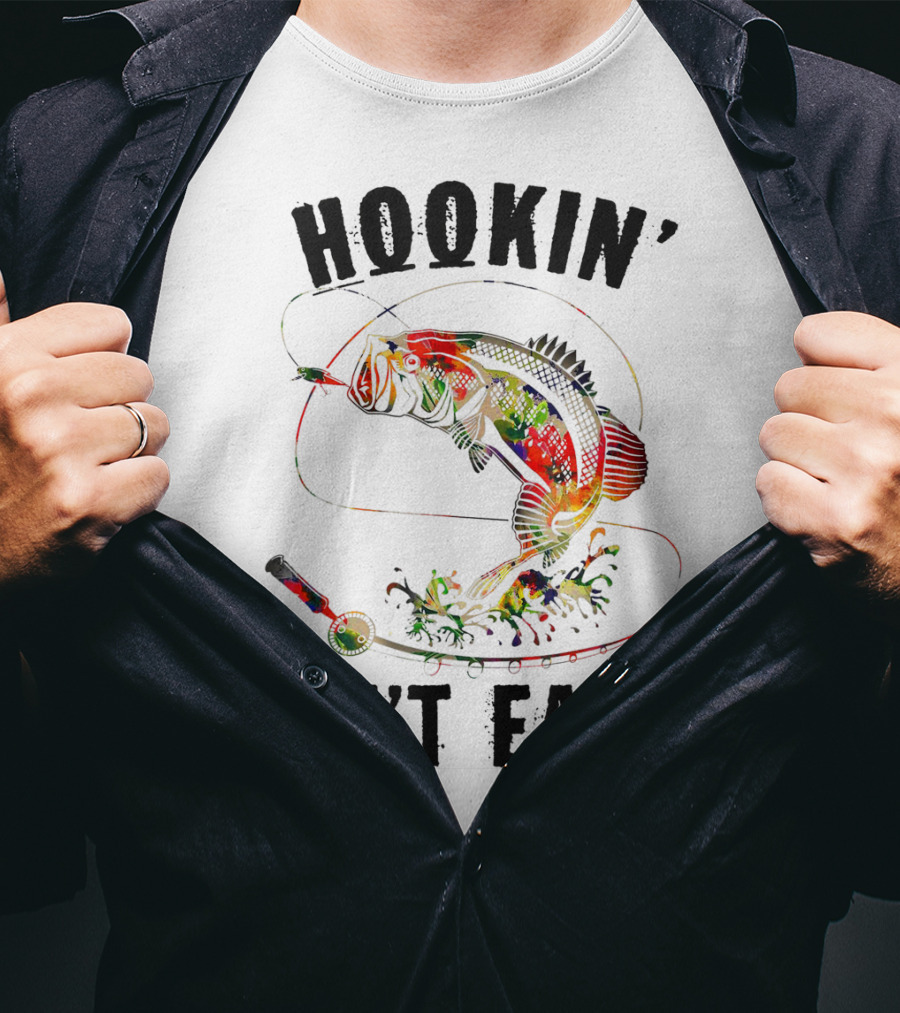 Hookin Aint Easy Funny Fishing Lover Bass Reel T-Shirt