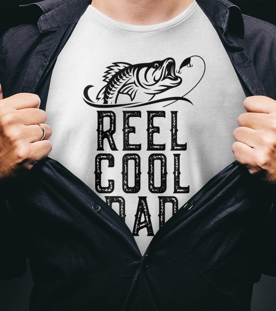 Reel Cool Dad Fishing Fish Hook T-Shirt