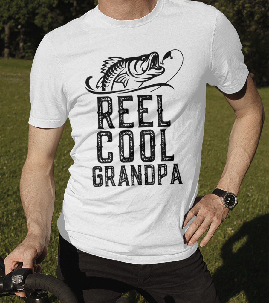 Reel Cool Grandpa Fishing Hook Bass T-Shirt