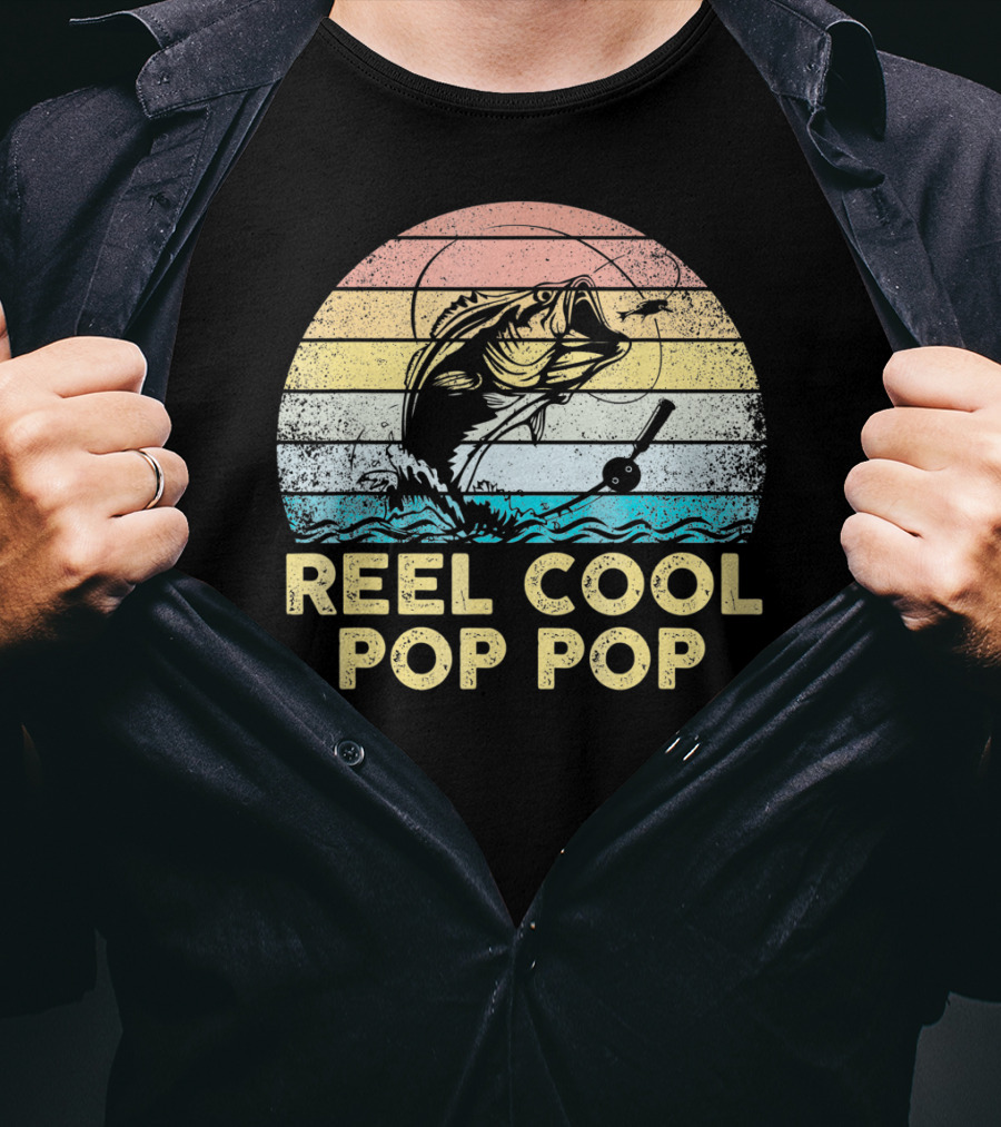 Reel Cool Pop Pop Retro Vintage Fishing Reel T-Shirt