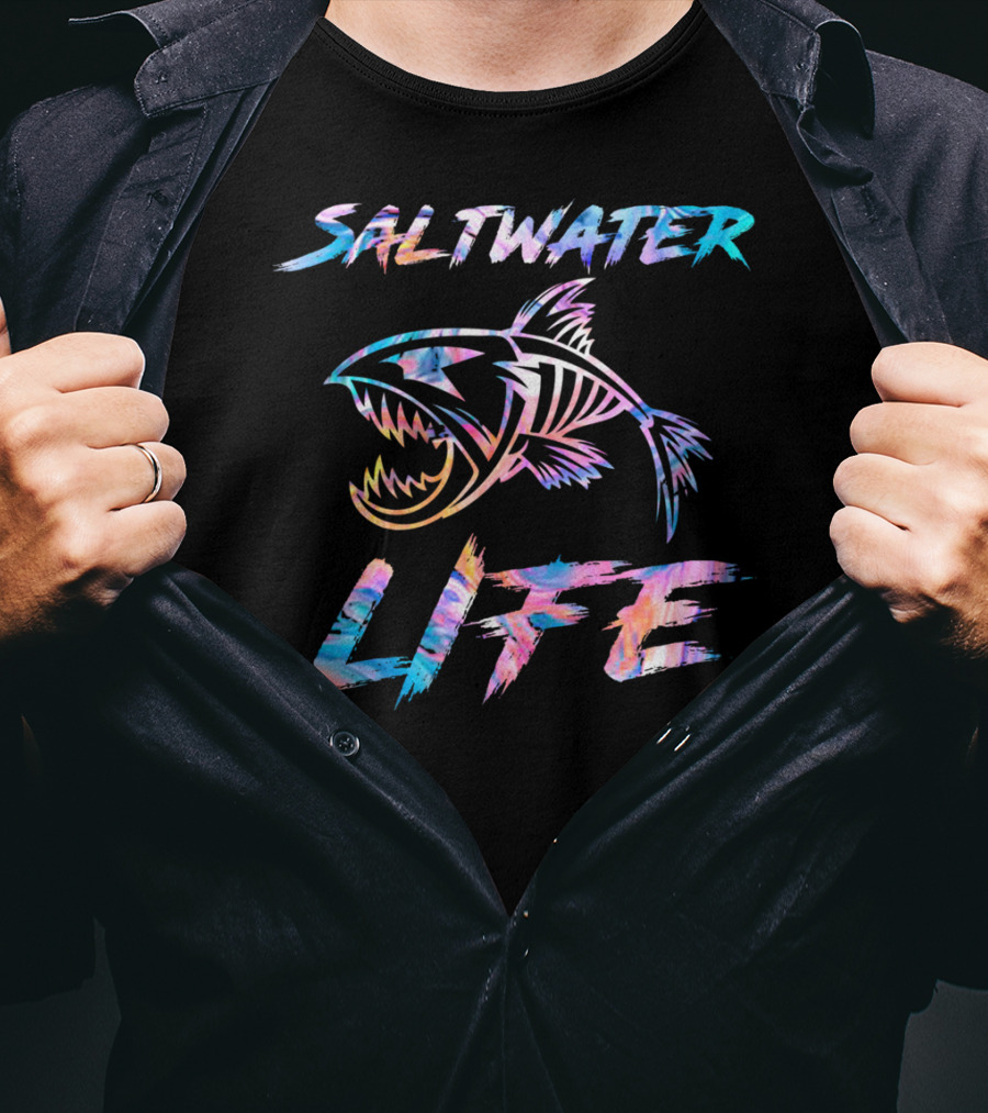 SALTWATER LIFE Colorful Fish T-Shirt