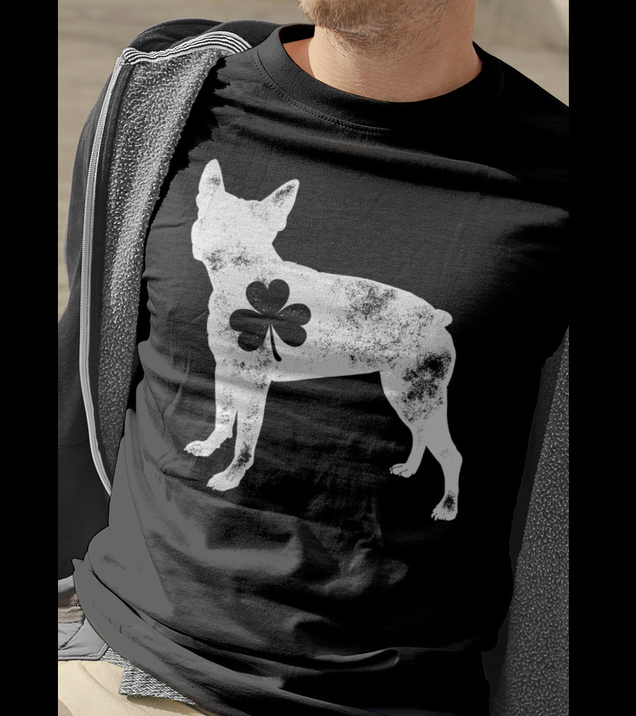 Boston Terrier Dog Shamrock St Patricks Day Men T-Shirt