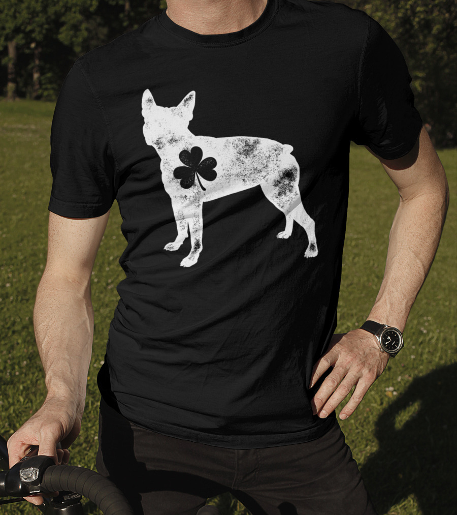 Boston Terrier Dog Shamrock St Patricks Day Men T-Shirt