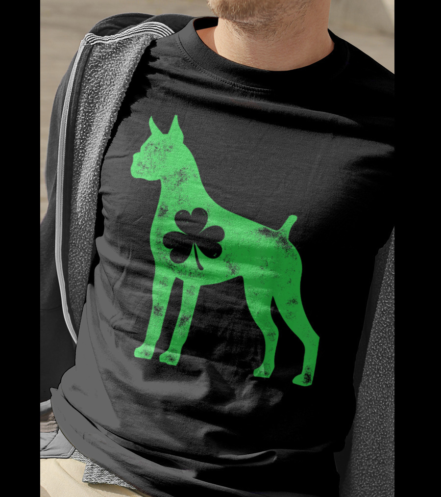 Boxer Dog Shamrock St Patricks Day Lover T-Shirt