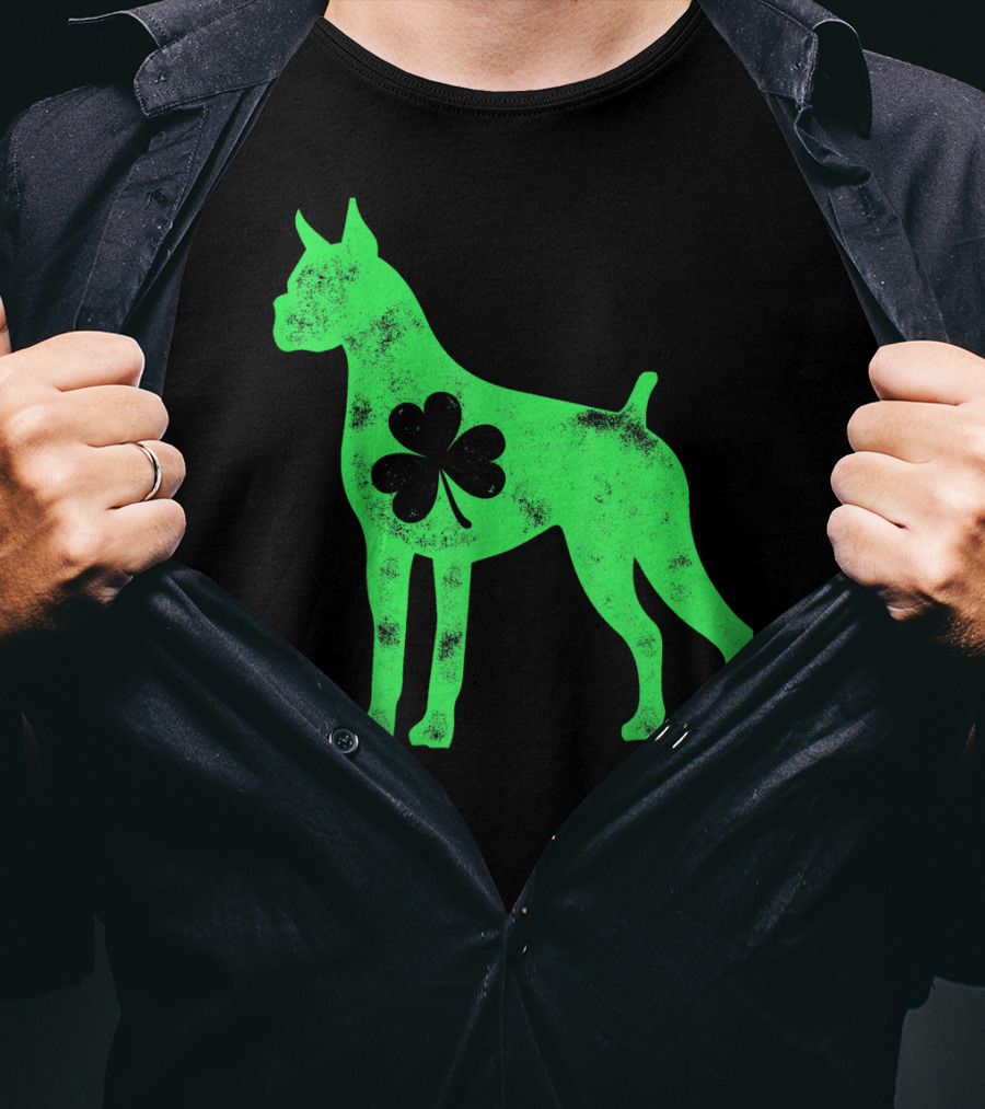 Boxer Dog Shamrock St Patricks Day Lover T-Shirt