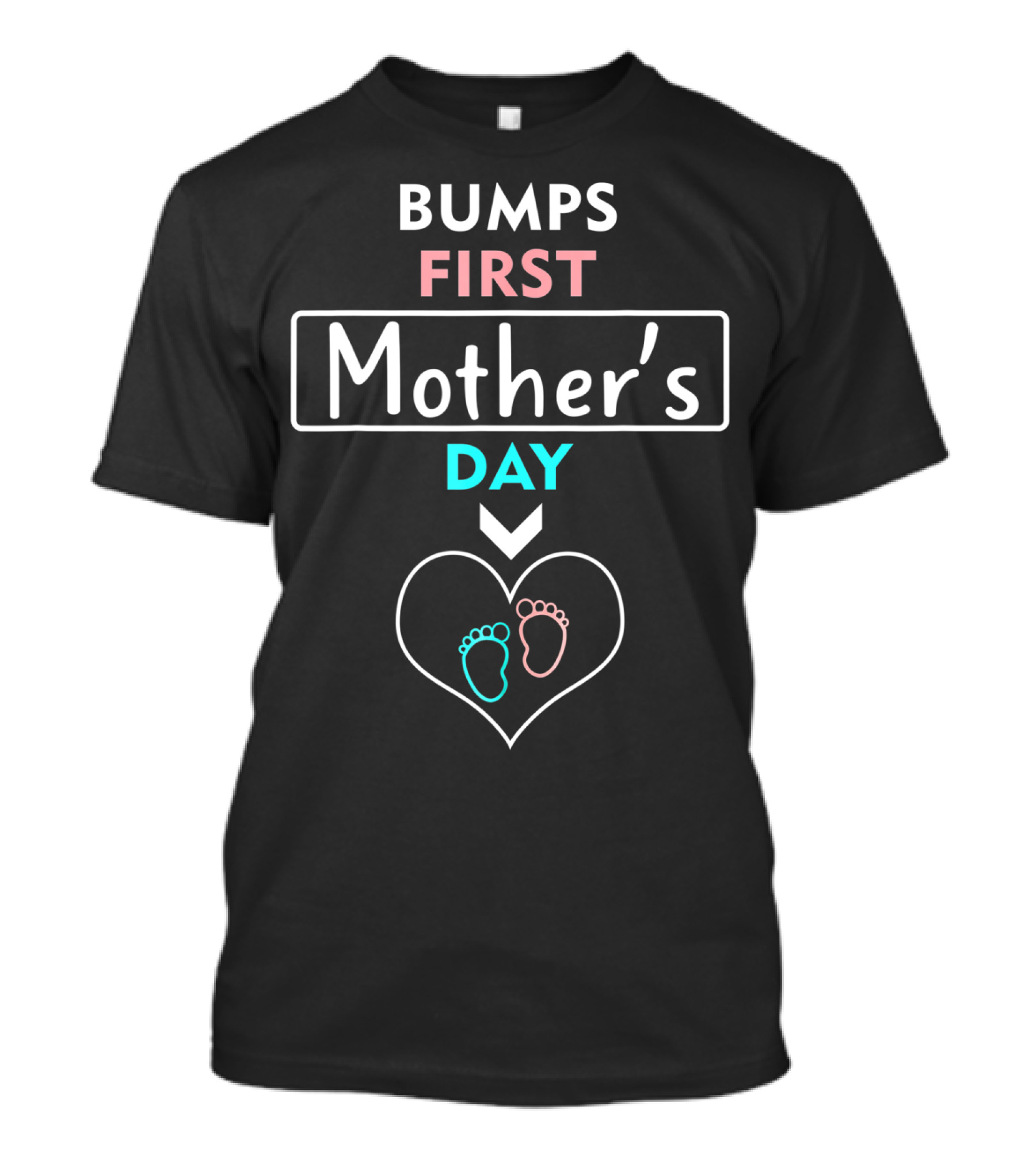 Bumps First Mother's Day Expecting Baby Footprints Heart Mother's Day T-Shirt