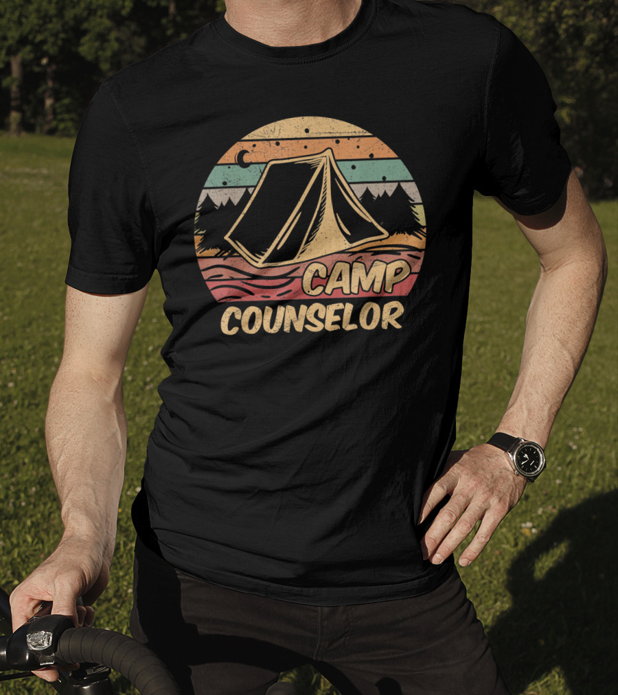 Camp Counselor Tent Mountain Forest Retro Camping Camp Lovers T-Shirt