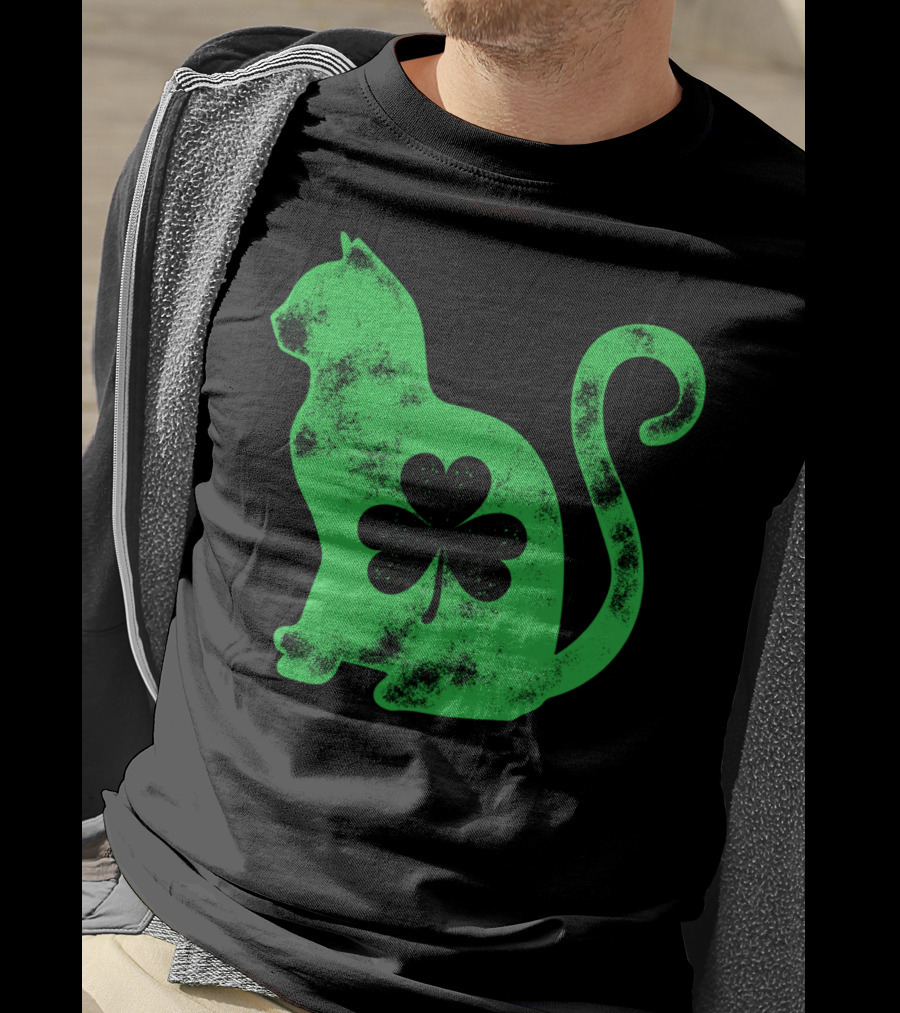 Cat Shamrock St Patricks Day Happy Cattys Women T-Shirt