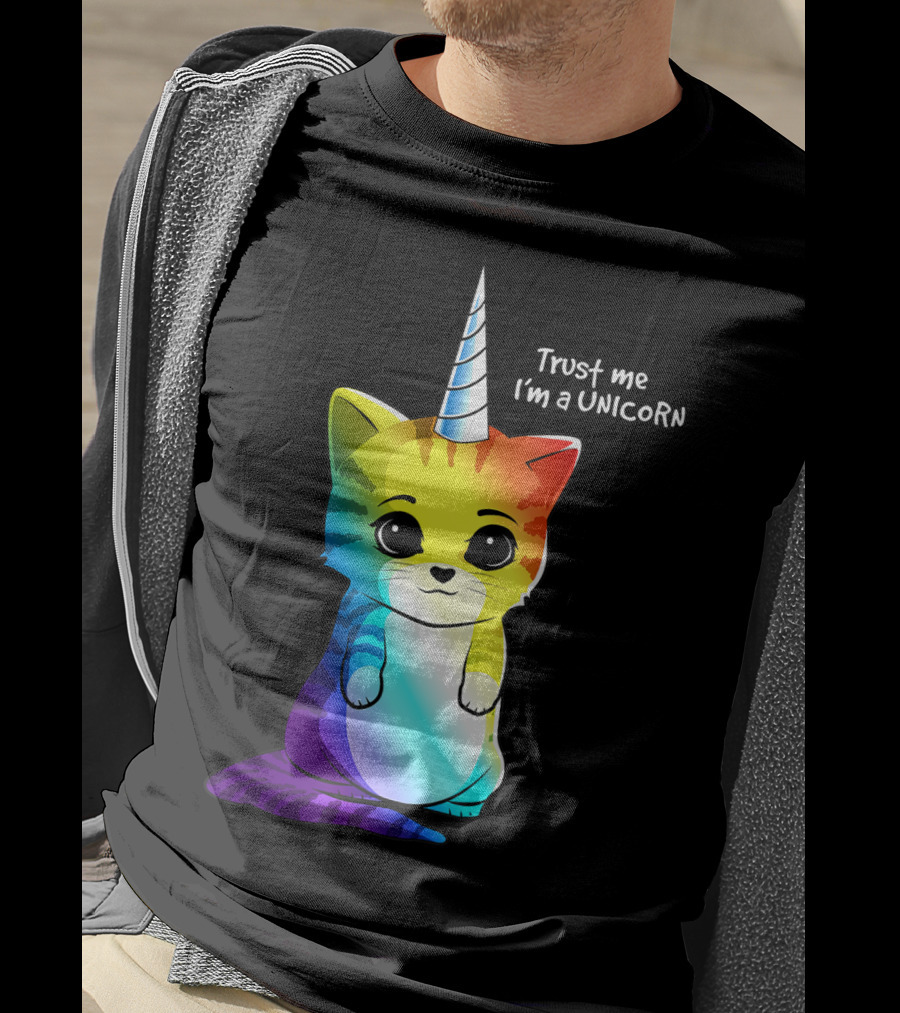 Trust Me I'm A Caticorn Unicorn Cat Kittycorn Girls Women Rainbow T-Shirt