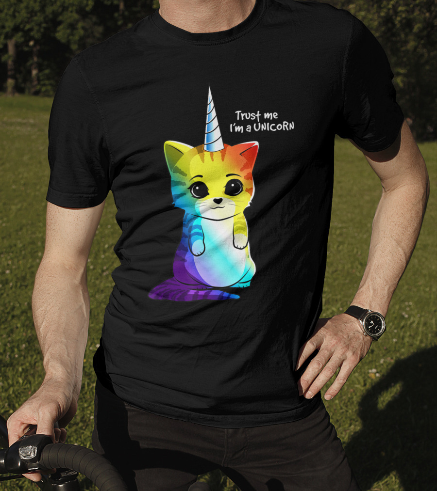Trust Me I'm A Caticorn Unicorn Cat Kittycorn Girls Women Rainbow T-Shirt
