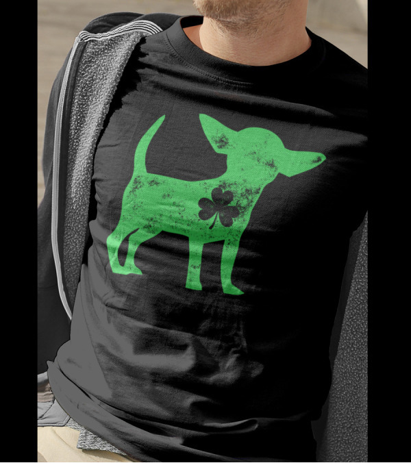 Chihuahua St Patricks Day Dog Lover Shamrock Iconic Green T-Shirt