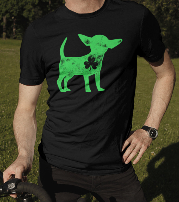 Chihuahua St Patricks Day Dog Lover Shamrock Iconic Green T-Shirt