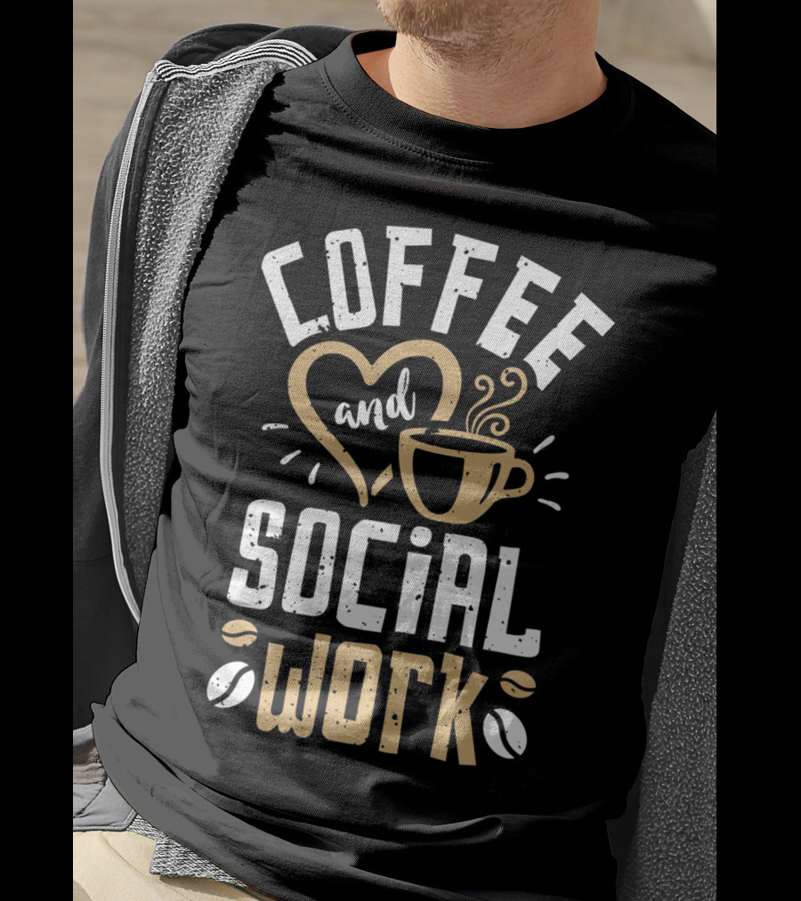 Coffee Love And Social Work Cup Icons T-Shirt