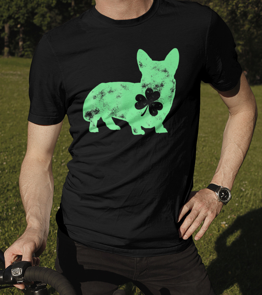 Corgi Shamrock Dog Lover St Patricks Day T-Shirt
