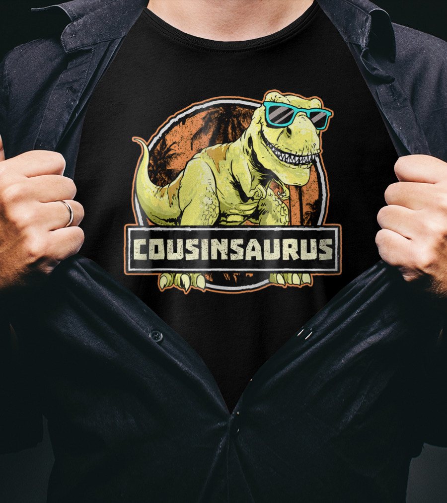 COUSINSAURUS REX Dinosaur With Sunglasses T-Shirt
