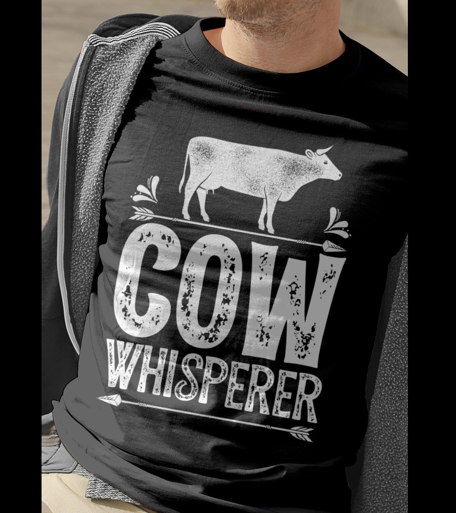 Cow Whisperer Cows Farm Funny Farmer Farming T-Shirt