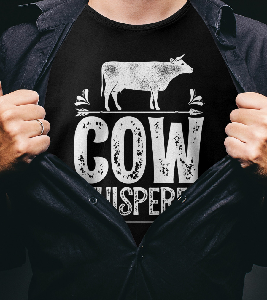 Cow Whisperer Cows Farm Funny Farmer Farming T-Shirt
