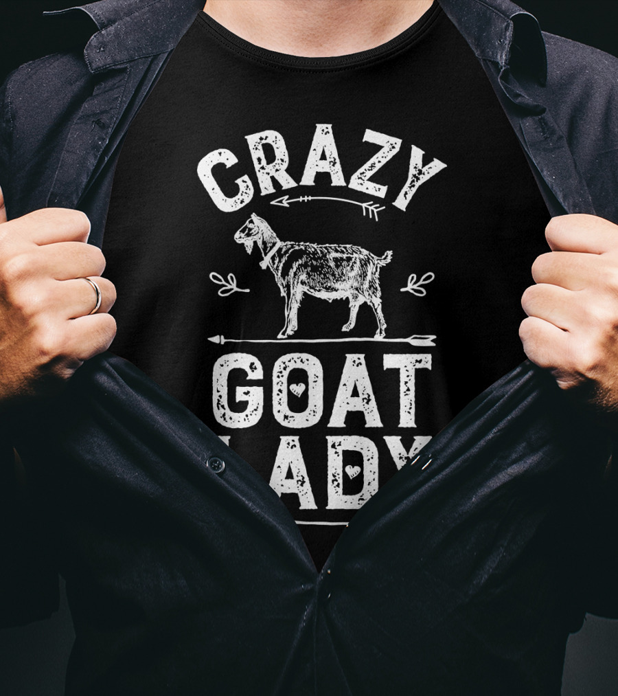 Crazy Goat Lady Funny Goats Lovers Farm Farmer T-Shirt