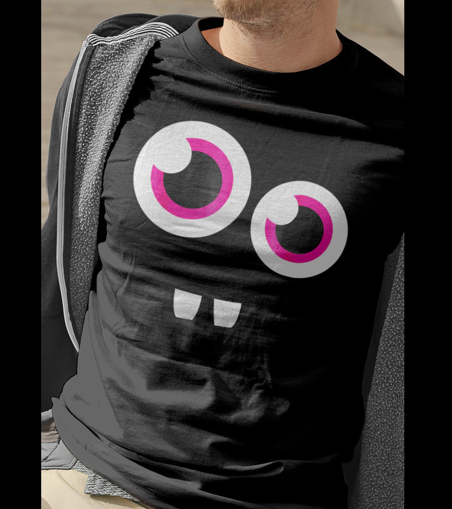 Cute Funny Halloween Monster Face Eyes Kids Man T-Shirt