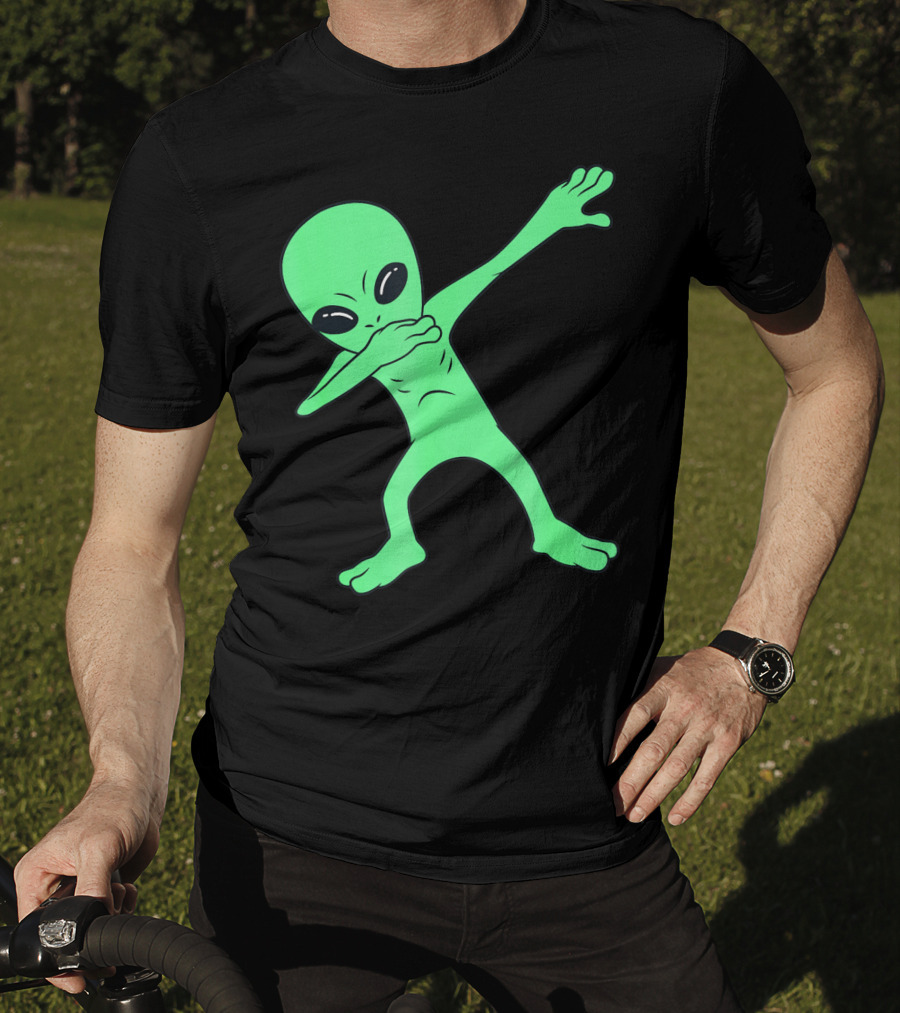 Dabbing Alien Halloween Funny Dab Girl Green Alien Dab Dance T-Shirt
