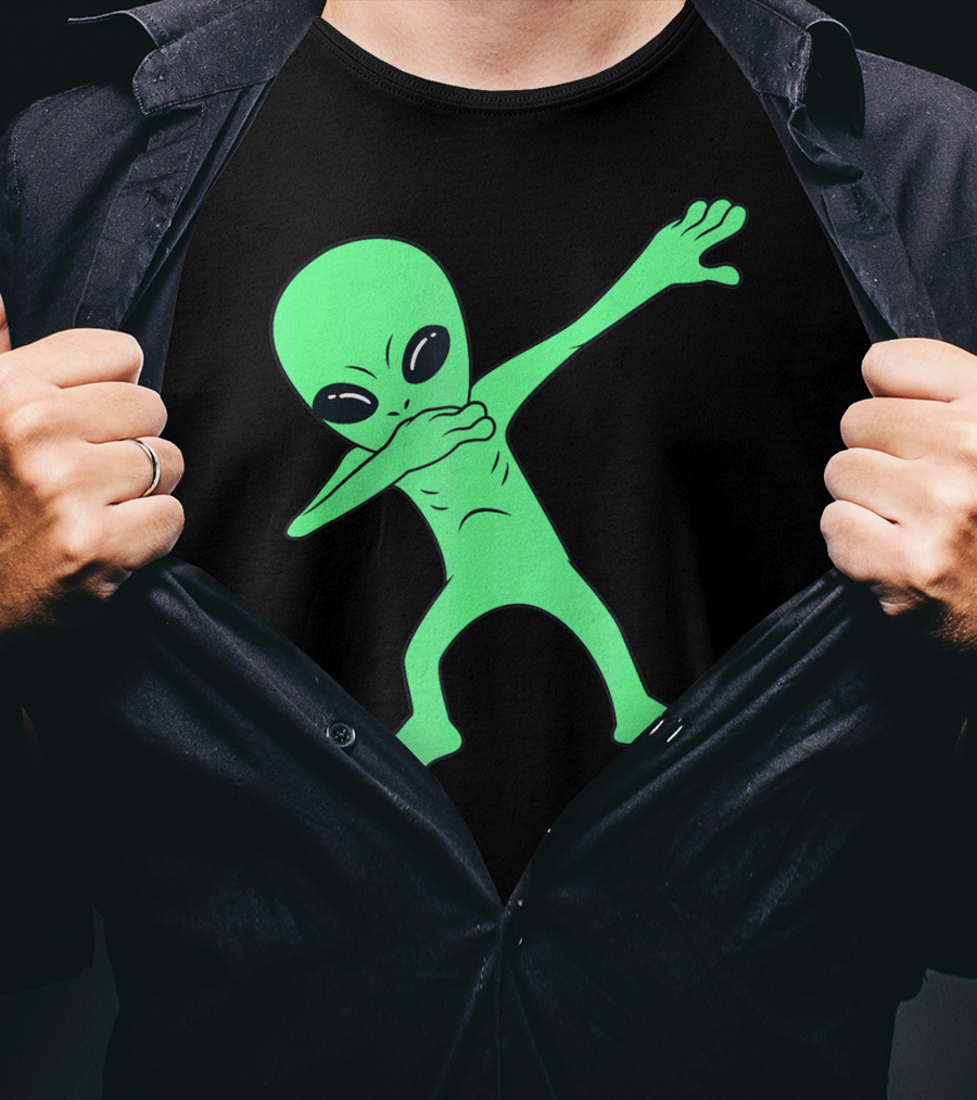 Dabbing Alien Halloween Funny Dab Girl Green Alien Dab Dance T-Shirt