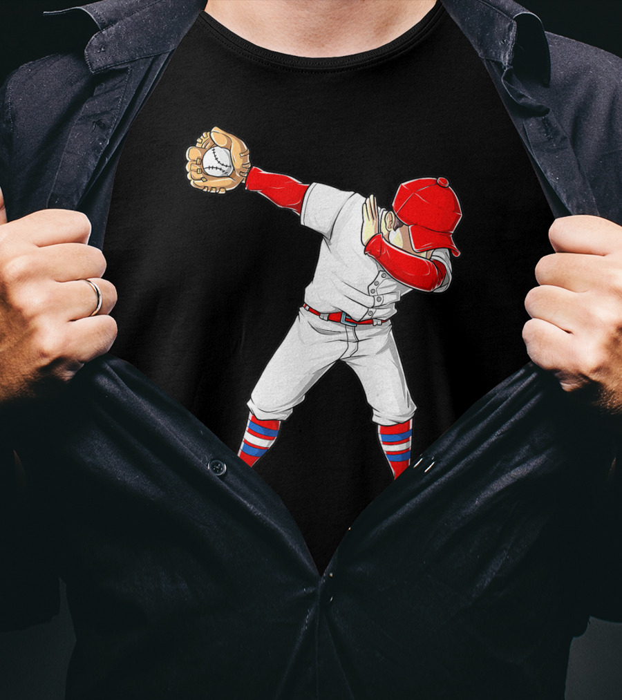 Dabbing Baseball Player Funny Dab Dance T-Shirt