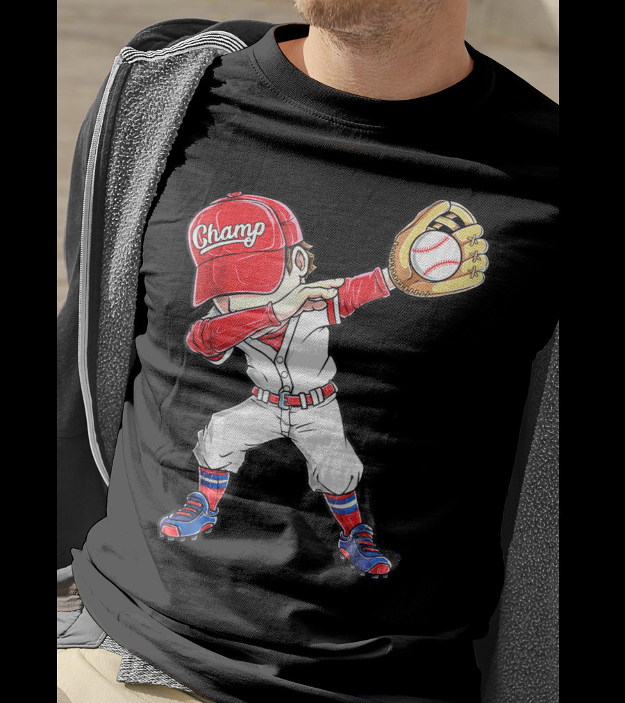 Dabbing Champ Baseball Catcher Pitcher T-Shirt