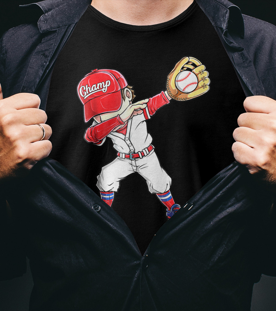 Dabbing Champ Baseball Catcher Pitcher T-Shirt