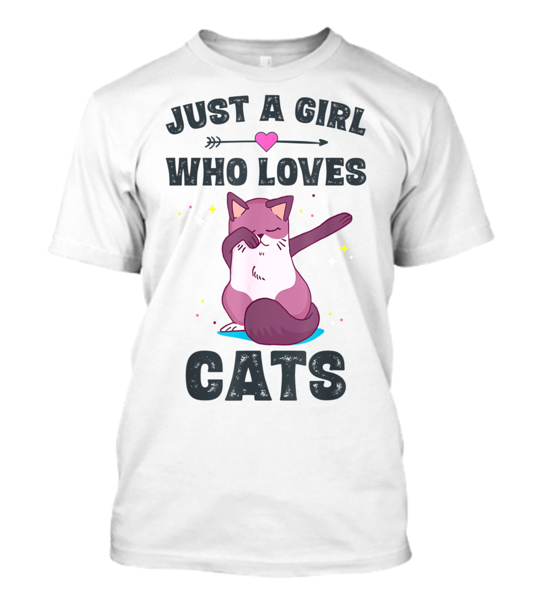Just A Girl Who Loves Cats Dabbing Cat Lover T-Shirt