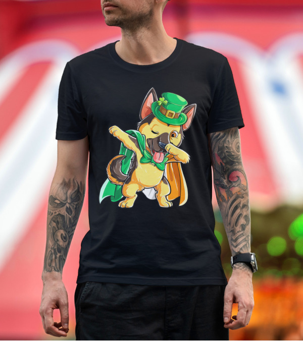 Premium T-Shirt: Dabbing German Shepherd Leprechaun St Patricks Day T-Shirt Dabbing German Shepherd Leprechaun St Patricks Day T-Shirt