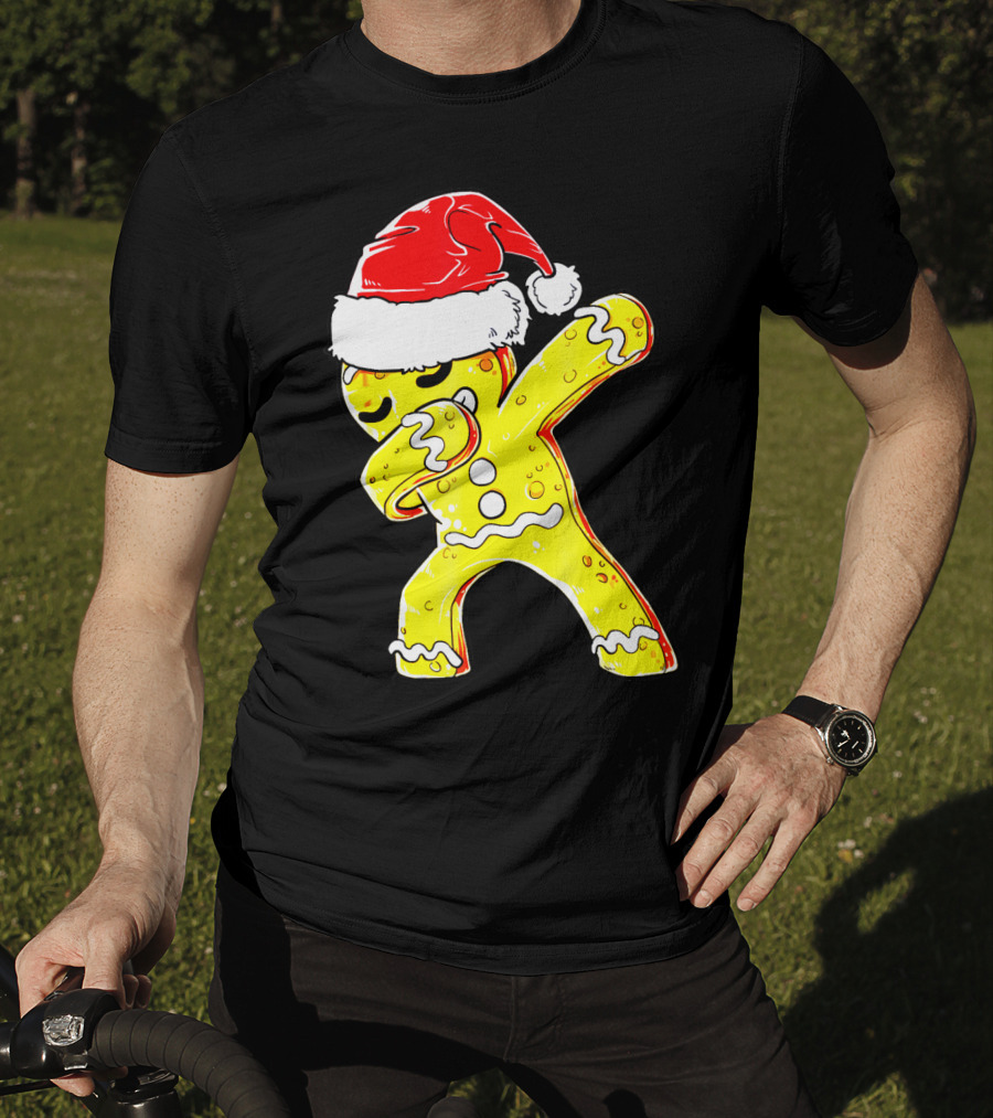 Dabbing Gingerbread Santa Christmas Dance T-Shirt