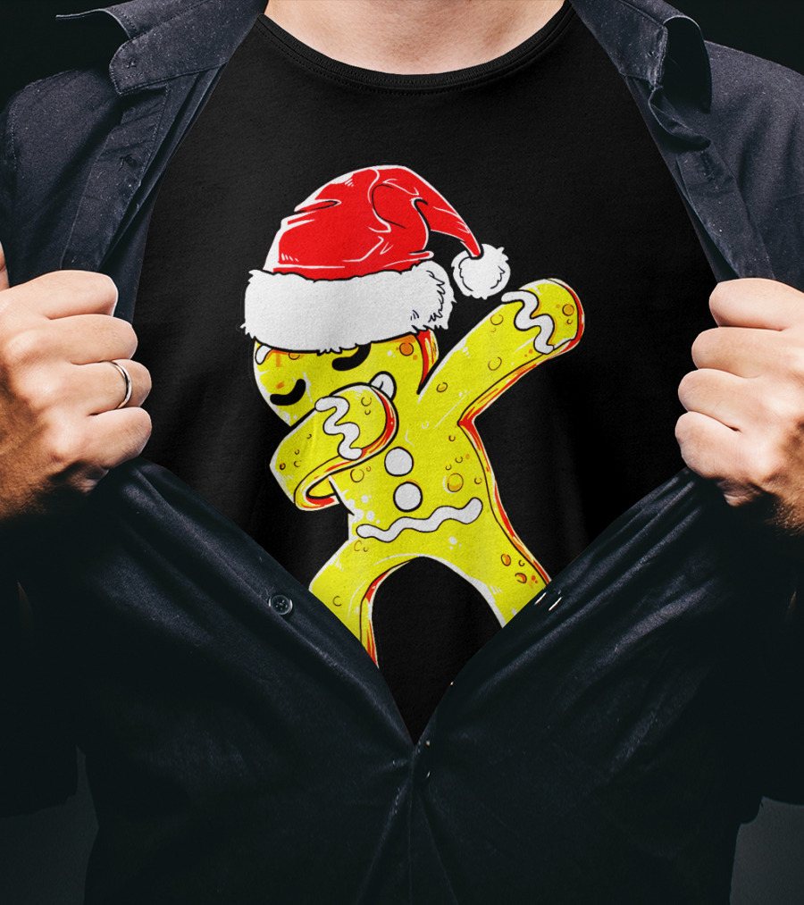 Dabbing Gingerbread Santa Christmas Dance T-Shirt