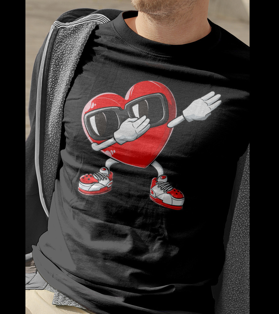 Valentines Day Dabbing Heart Funny Love Dab Boys T-Shirt
