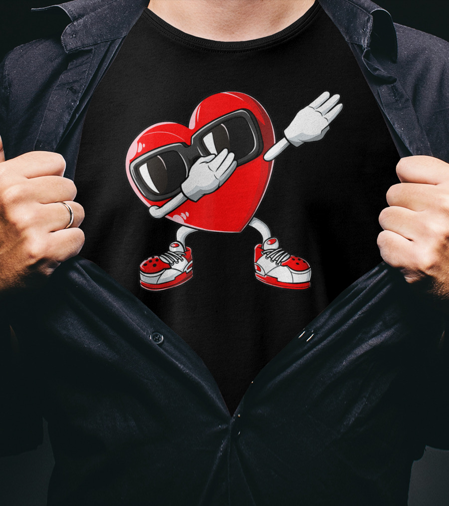 Valentines Day Dabbing Heart Funny Love Dab Boys T-Shirt