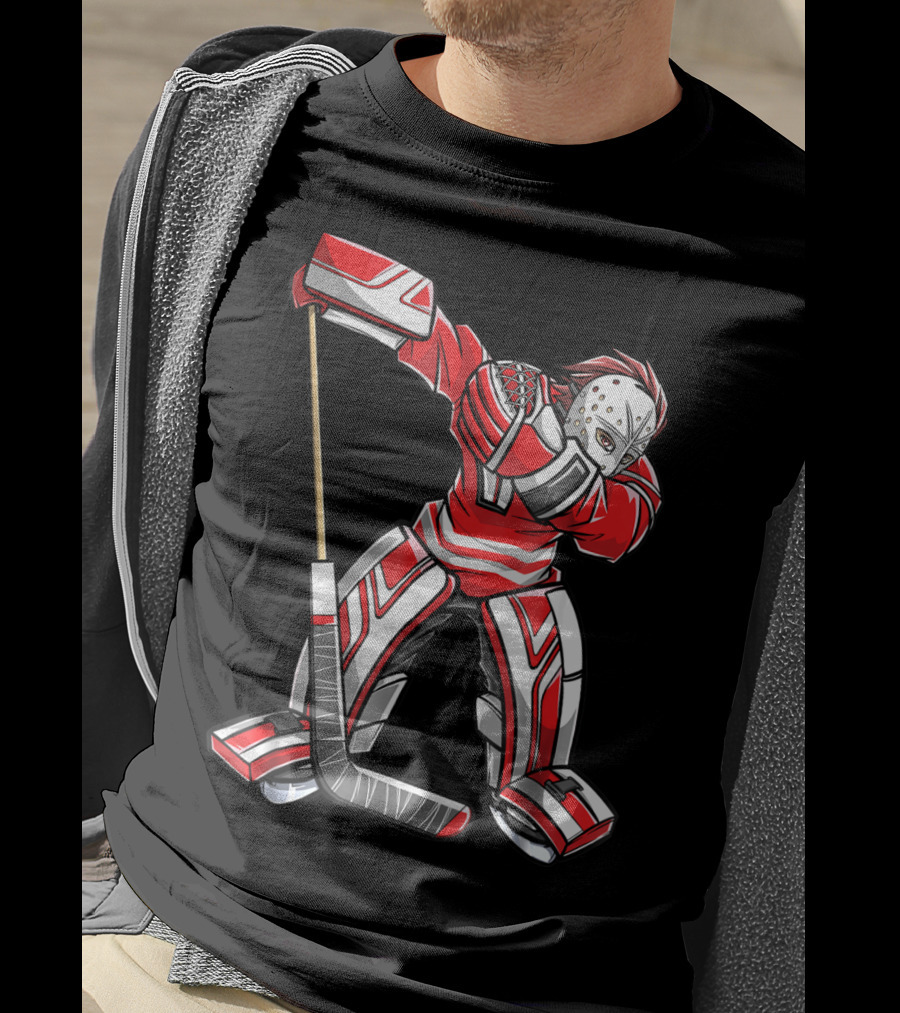 Dabbing Ice Hockey Masked Player Funny Dab Squad T-Shirt