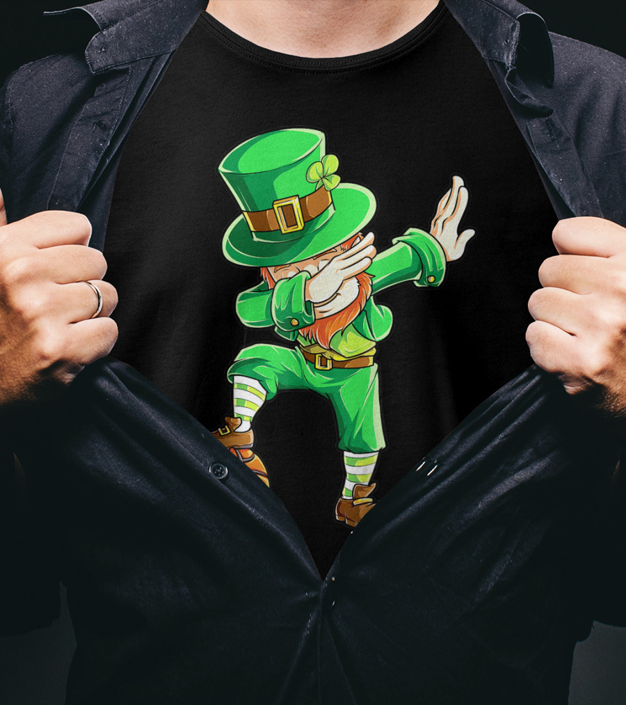 Dabbing Leprechaun On Basketball St. Patrick's Day Fun T-Shirt