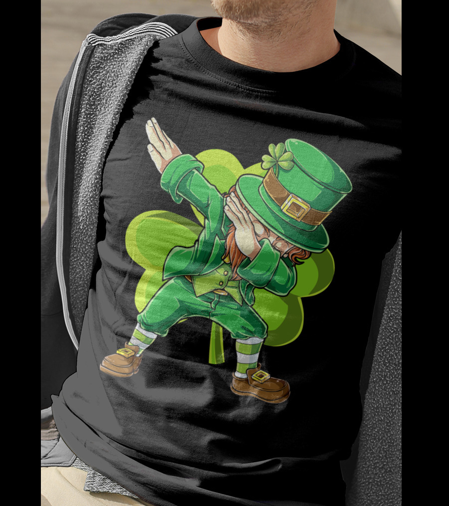 Dabbing Leprechaun Green Clover St Patricks Day Dab T-Shirt