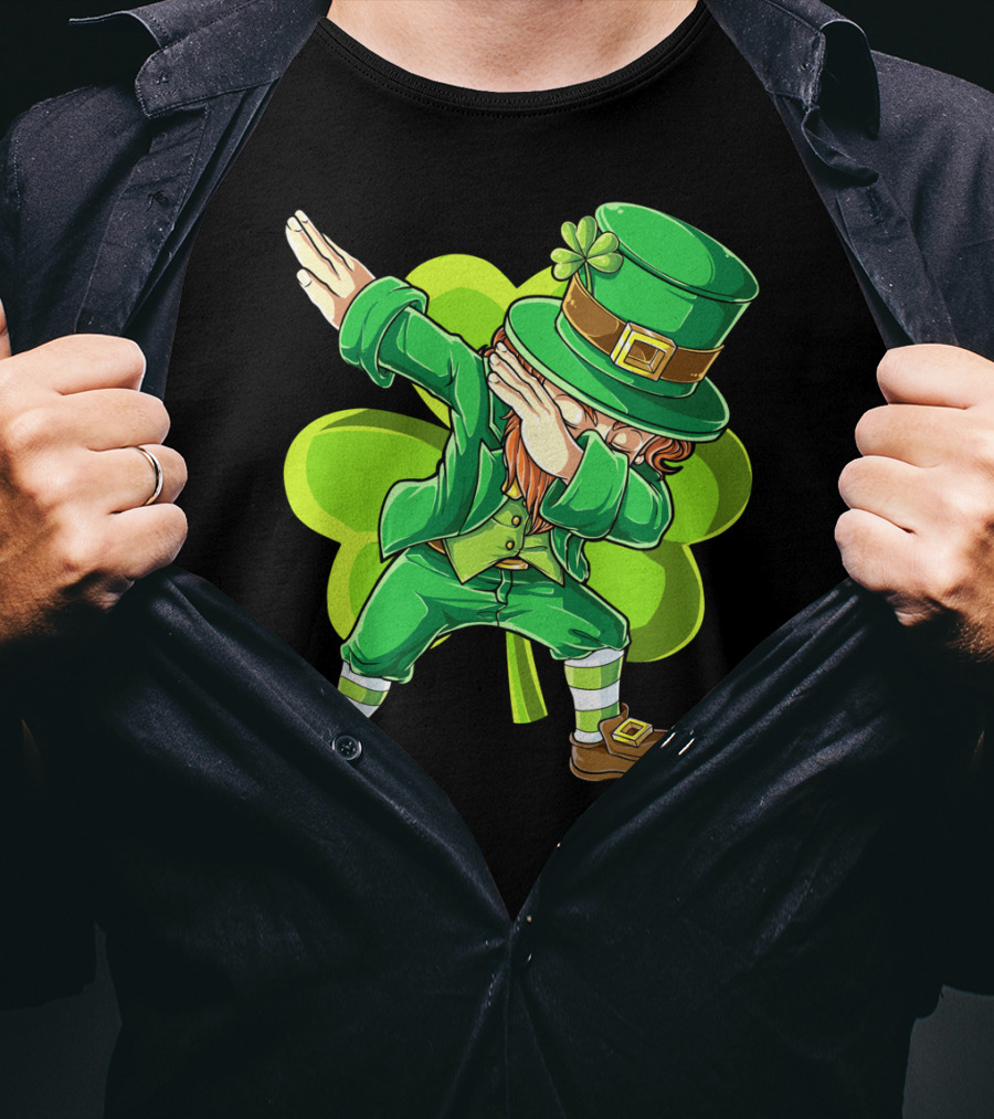 Dabbing Leprechaun Green Clover St Patricks Day Dab T-Shirt