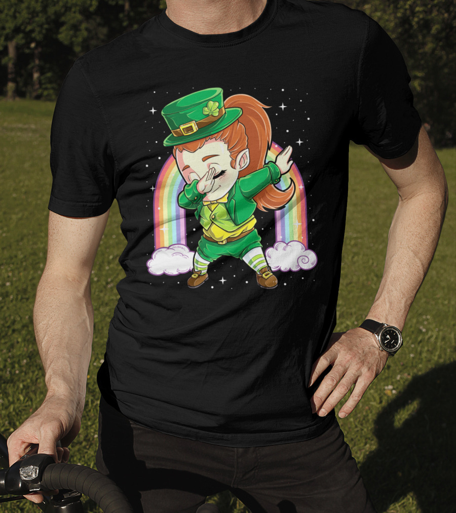 Dabbing Leprechaun St Patricks Day Women Dab Rainbow Special T-Shirt