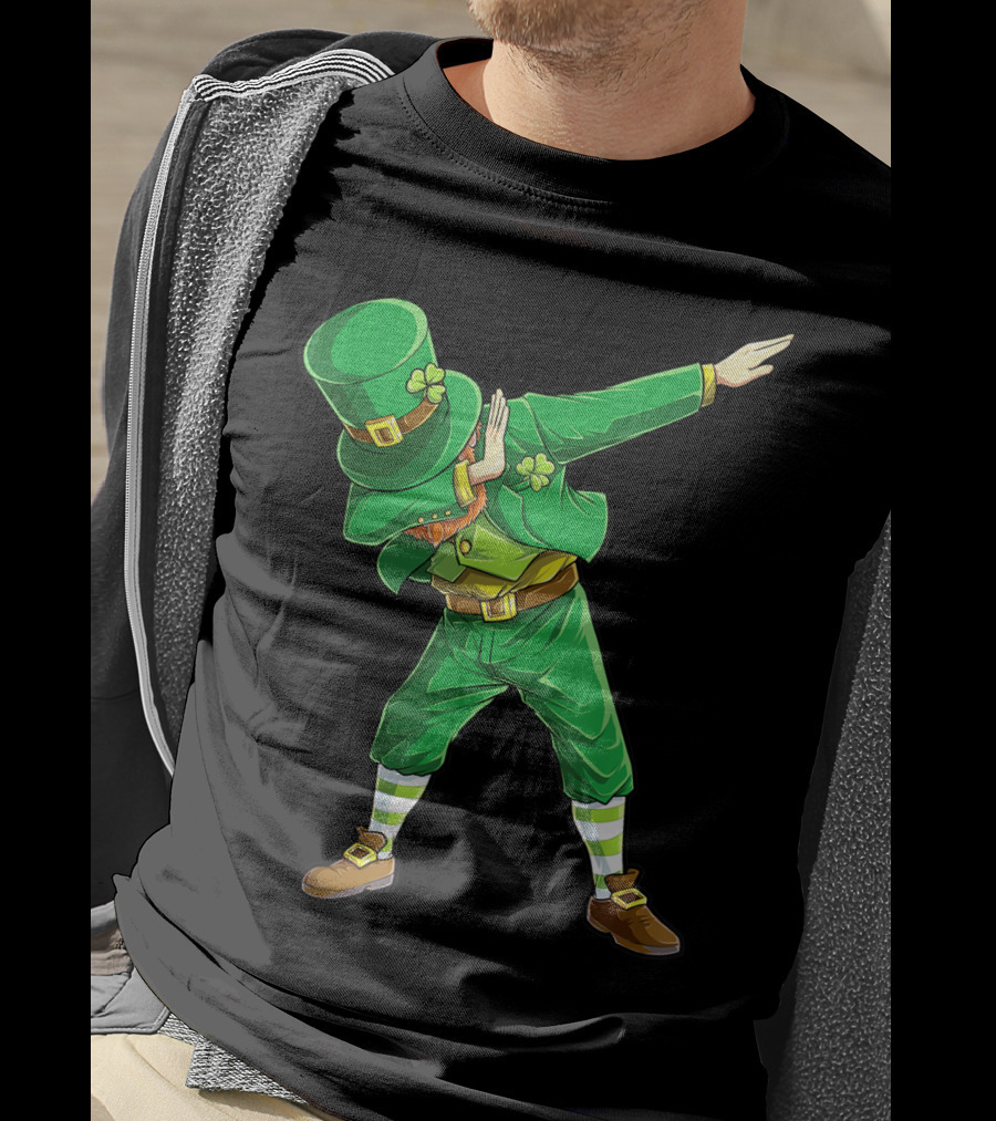 Dabbing Leprechaun St Patricks Day Boys Dab Dance Pose T-Shirt