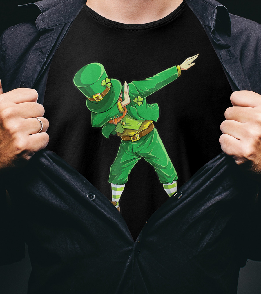 Dabbing Leprechaun St Patricks Day Boys Dab Dance Pose T-Shirt