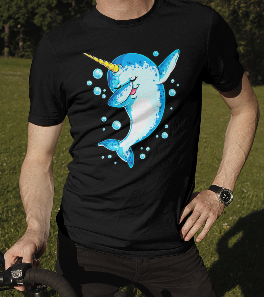 Dabbing Narwhal Unicorn For Girls And Boys Playful Sea Creature T-Shirt