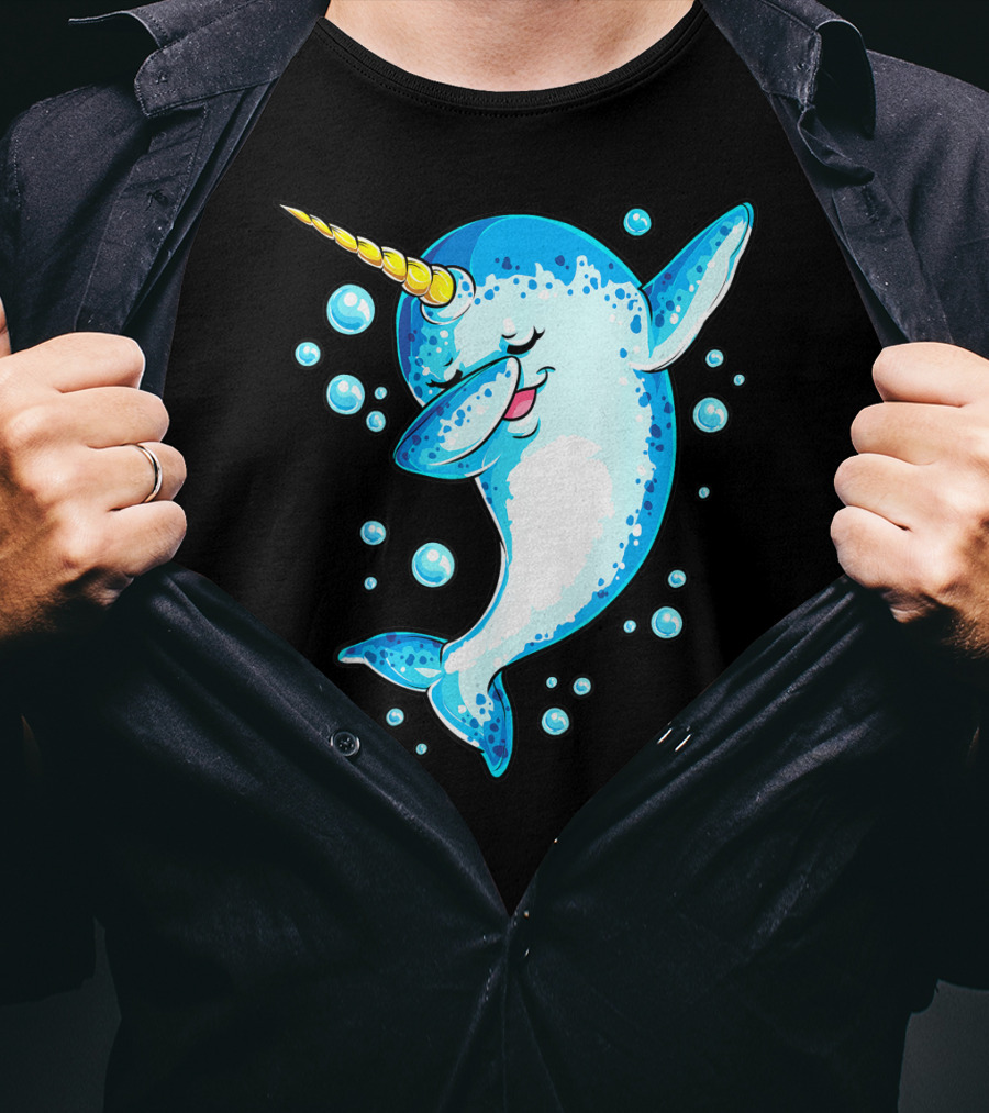 Dabbing Narwhal Unicorn For Girls And Boys Playful Sea Creature T-Shirt