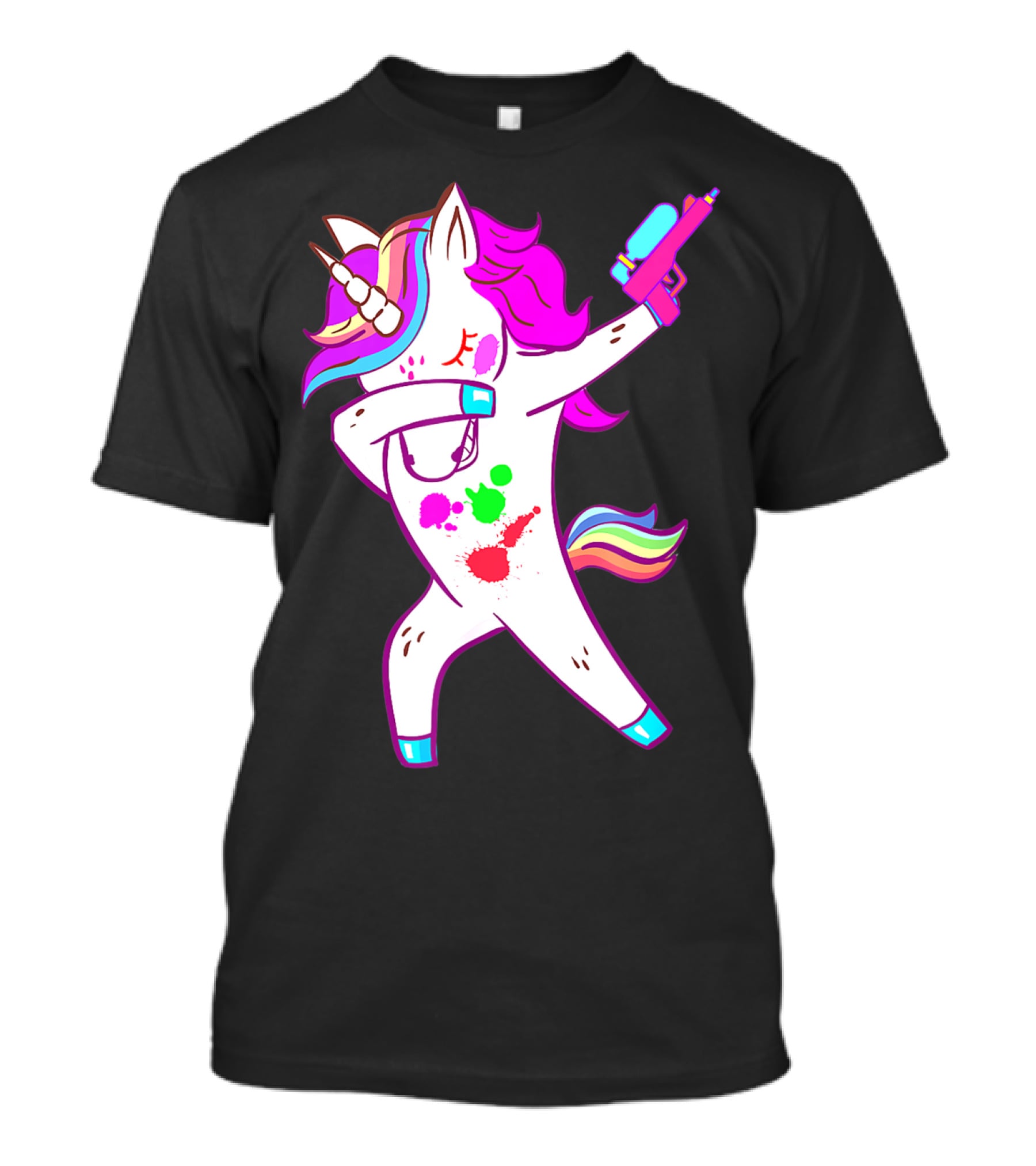 Dabbing Unicorn With Paintball Gun For Men And Teen Players T-Shirt