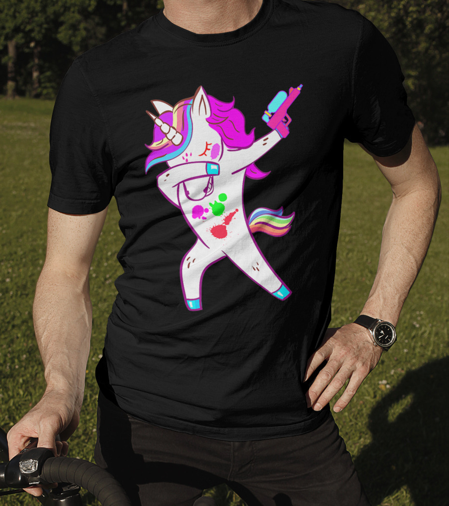 Dabbing Unicorn With Paintball Gun For Men And Teen Players T-Shirt