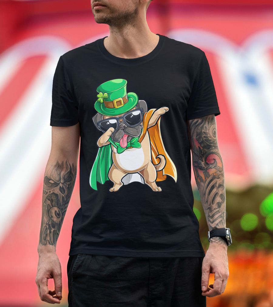 Dabbing Pug Leprechaun St Patrick's Day Boys Irish T-Shirt