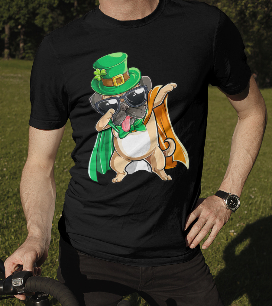 Dabbing Pug Leprechaun St Patrick's Day Boys Irish T-Shirt